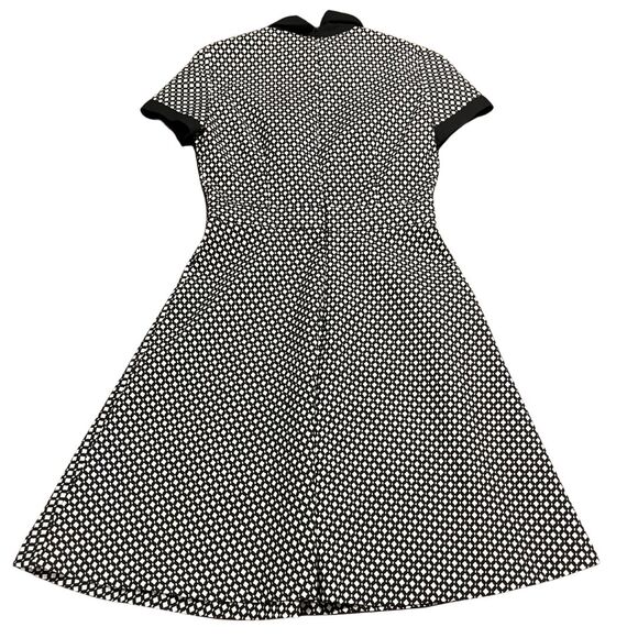 RETRO IMPERIAL BLACK & WHITE GEO FIT-AND-FLARE DRESS SMALL - EUC! - Picture 9 of 11